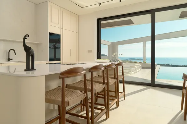 Kitchen with panoramic sea view